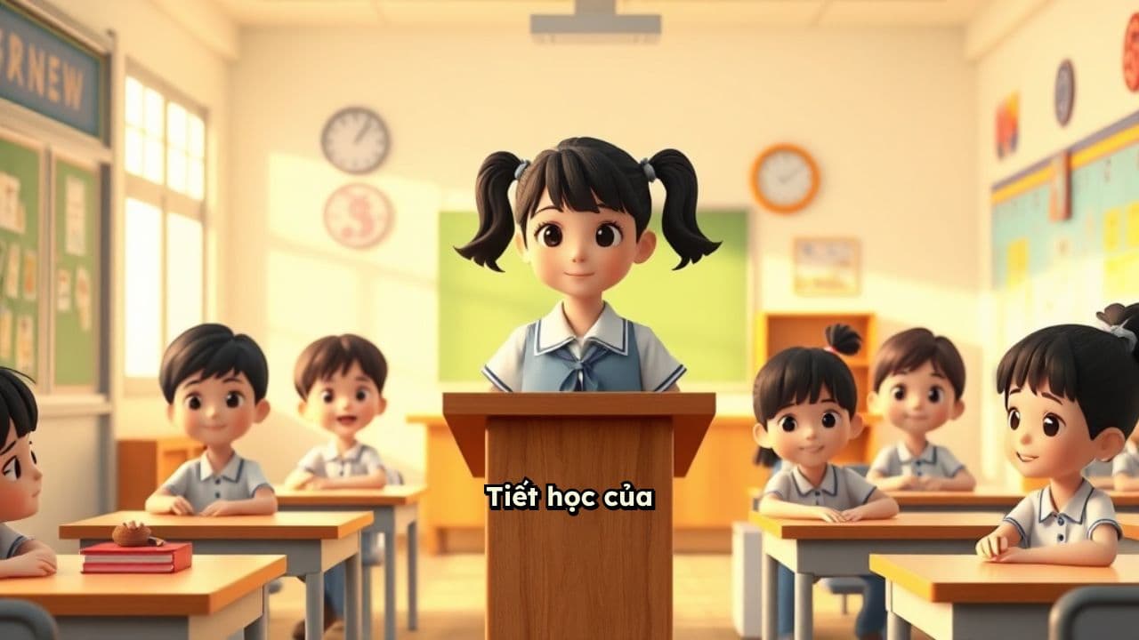 Confident Schoolgirl in Classroom