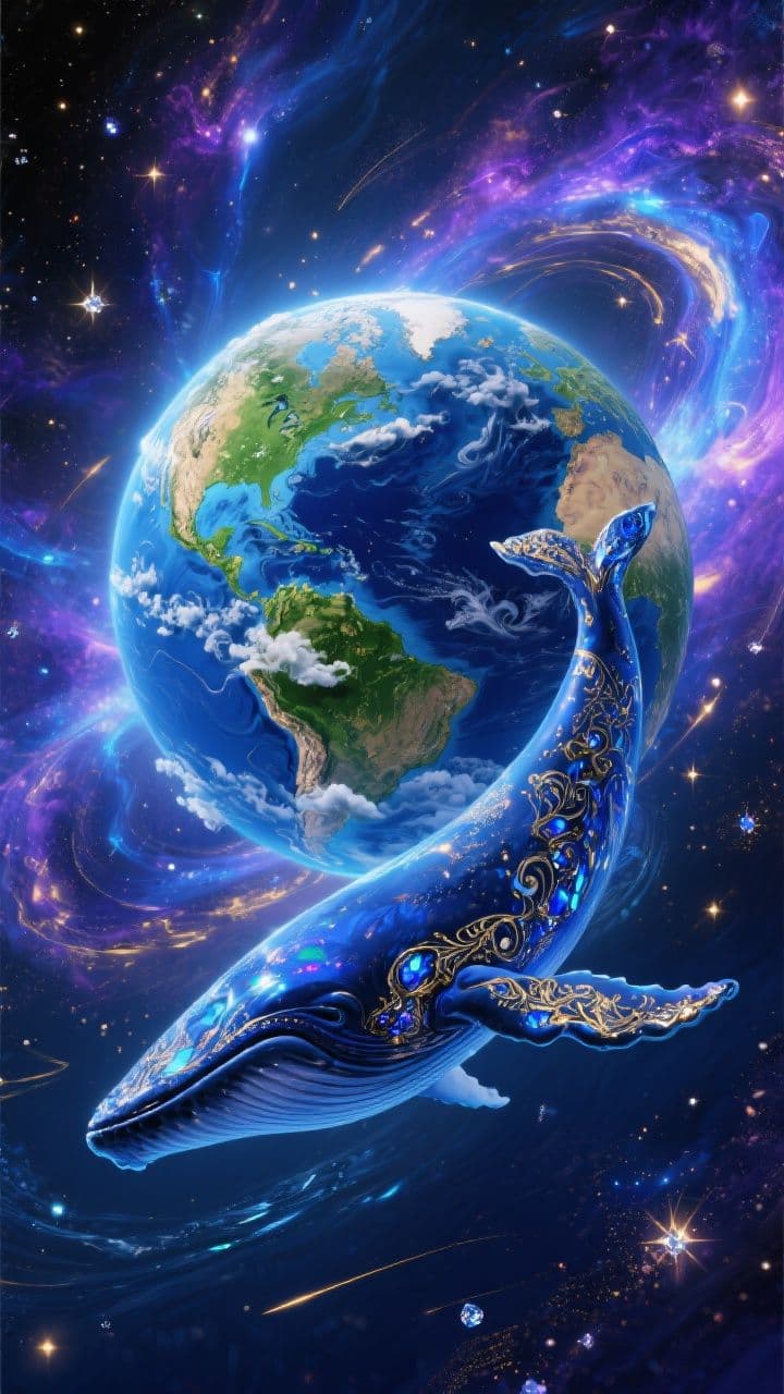 Zoom sur une baleine dans l'océan indien