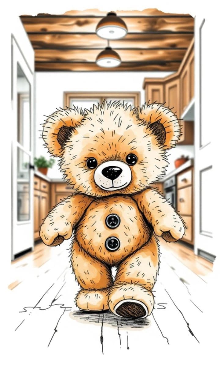 El osito en la cocina