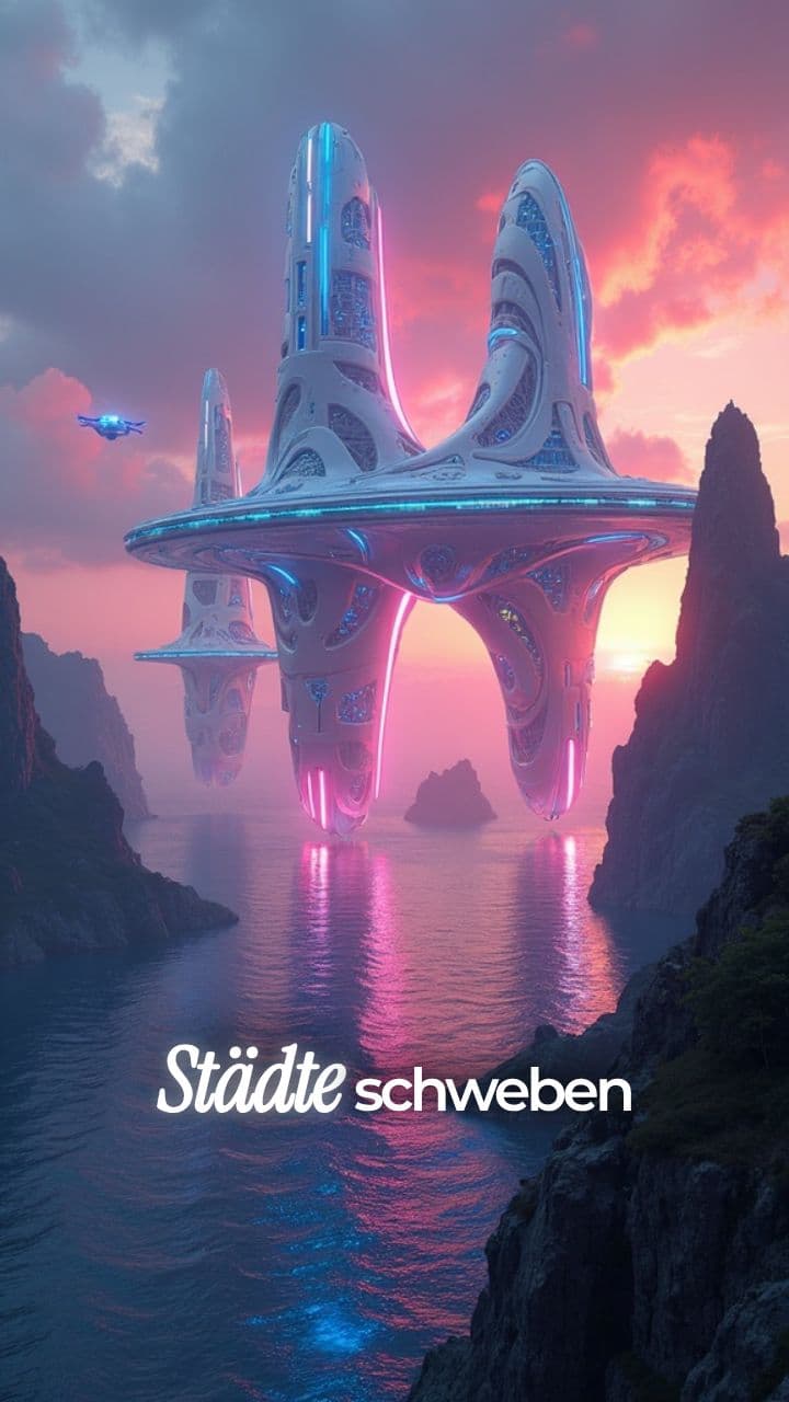 Schwebende Städte der Zukunft