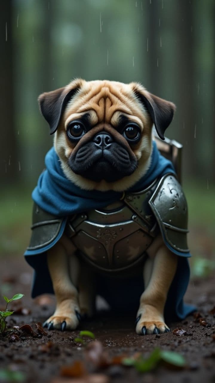 Грустный паладин мопс