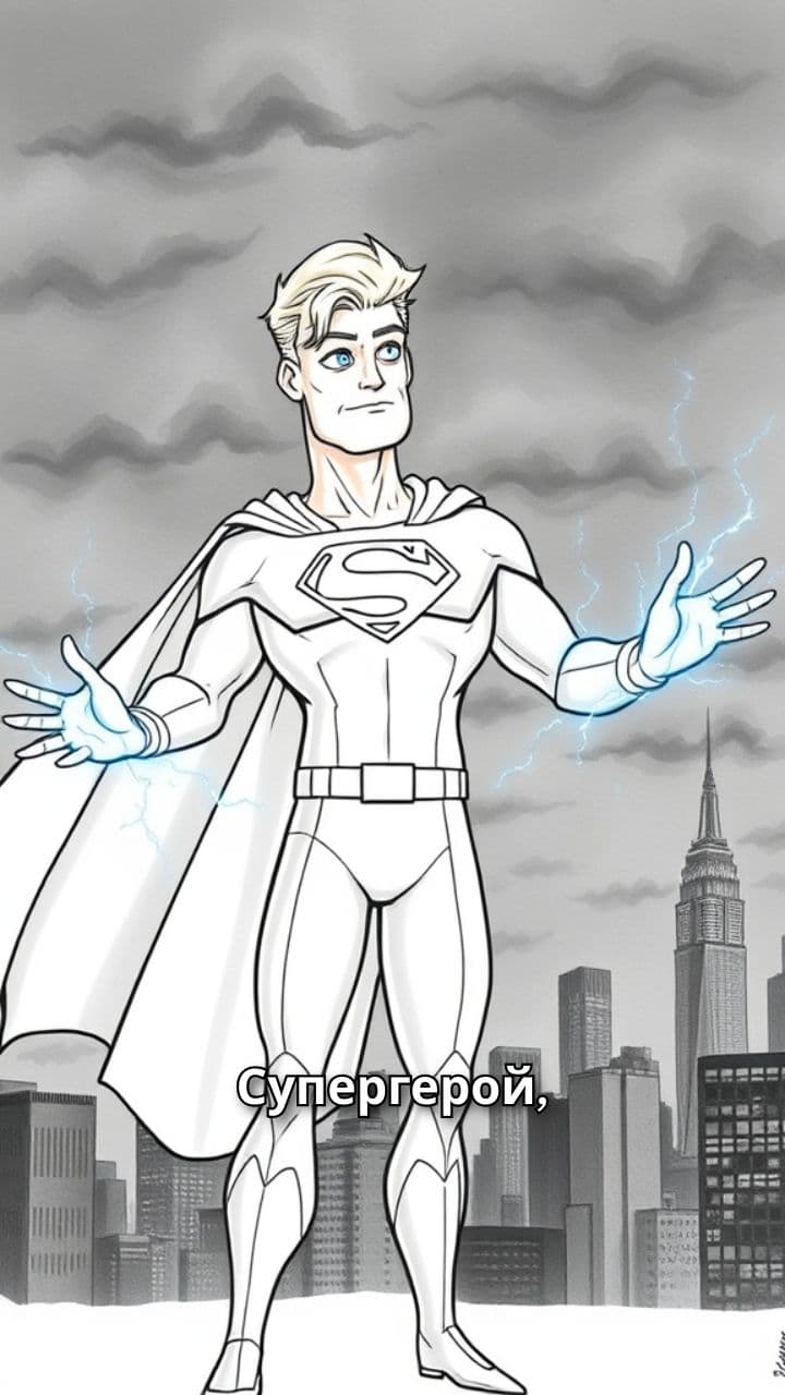 Блонди Супермен в белом костюме