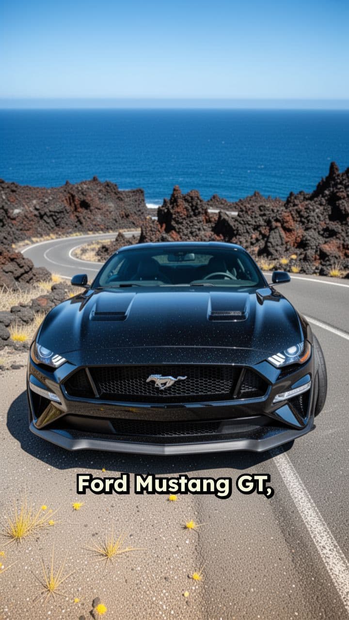 Black Mustang GT Sunset Run