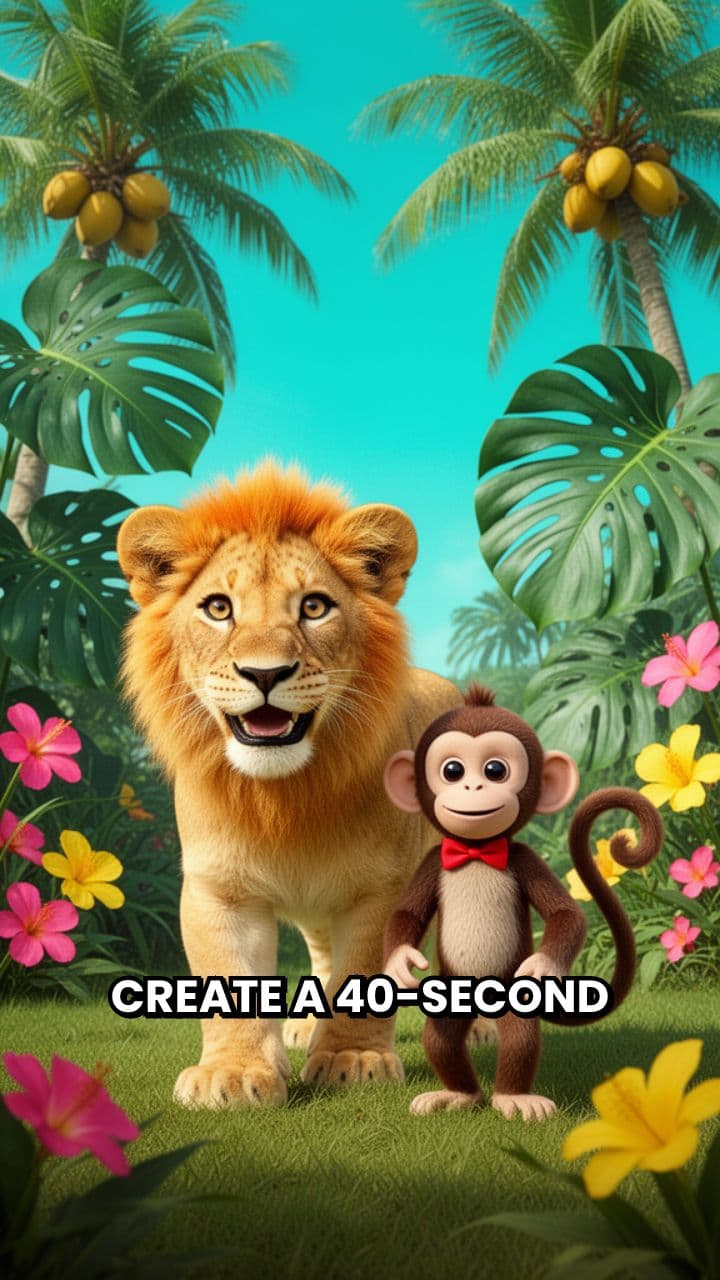 Lion and Monkey Say Hello