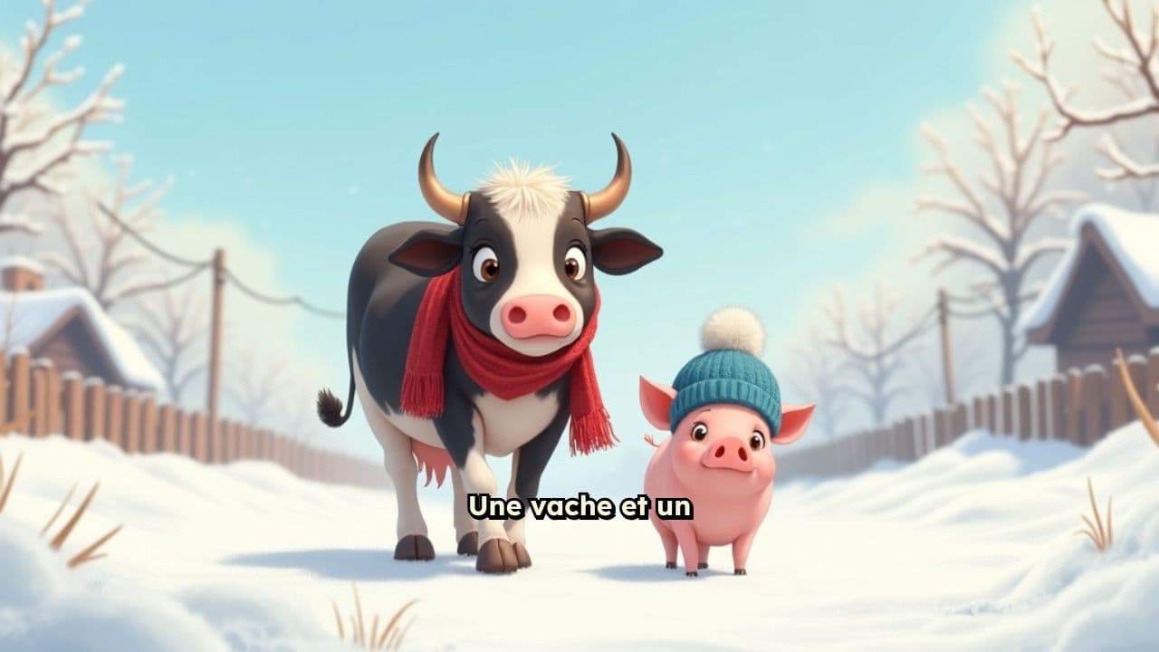 Une vache et un cochon en balade