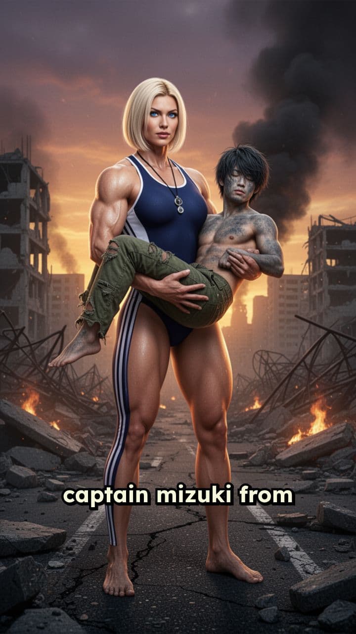 Captain Mizuki Carrying a Shirtless Man