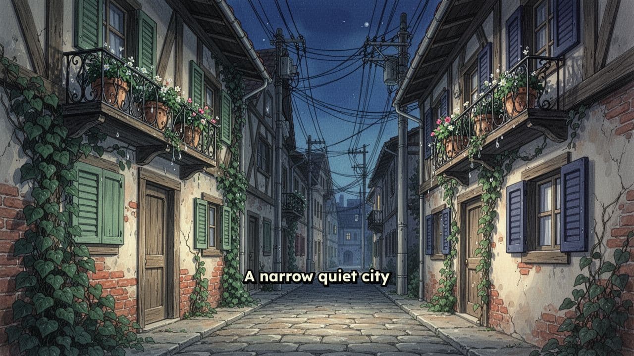 Lanternlit Rainy Night Street