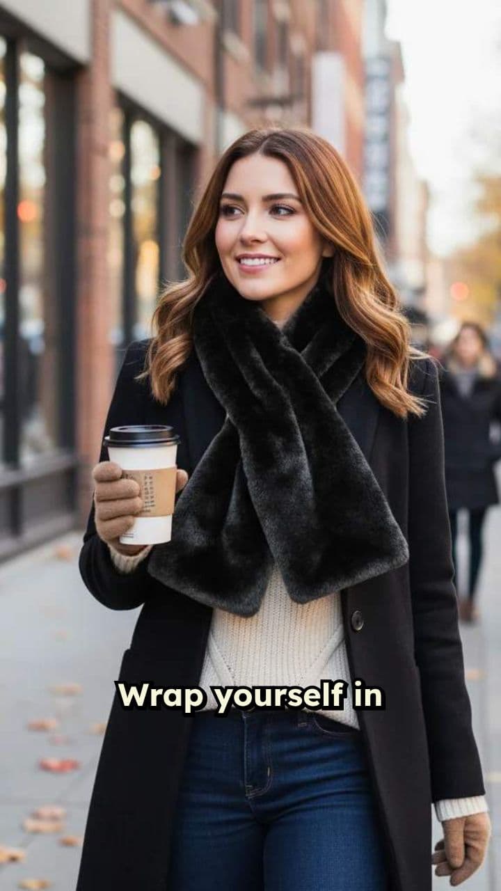 Secret Pocket Faux Fur Scarf