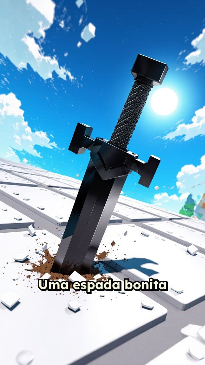 Espada Preta no Chão Branco