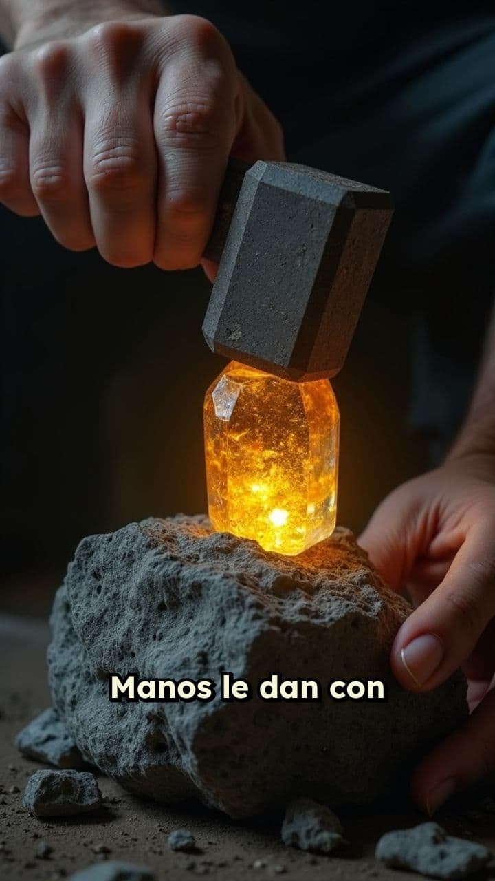Citrino revelado con martillo ASMR