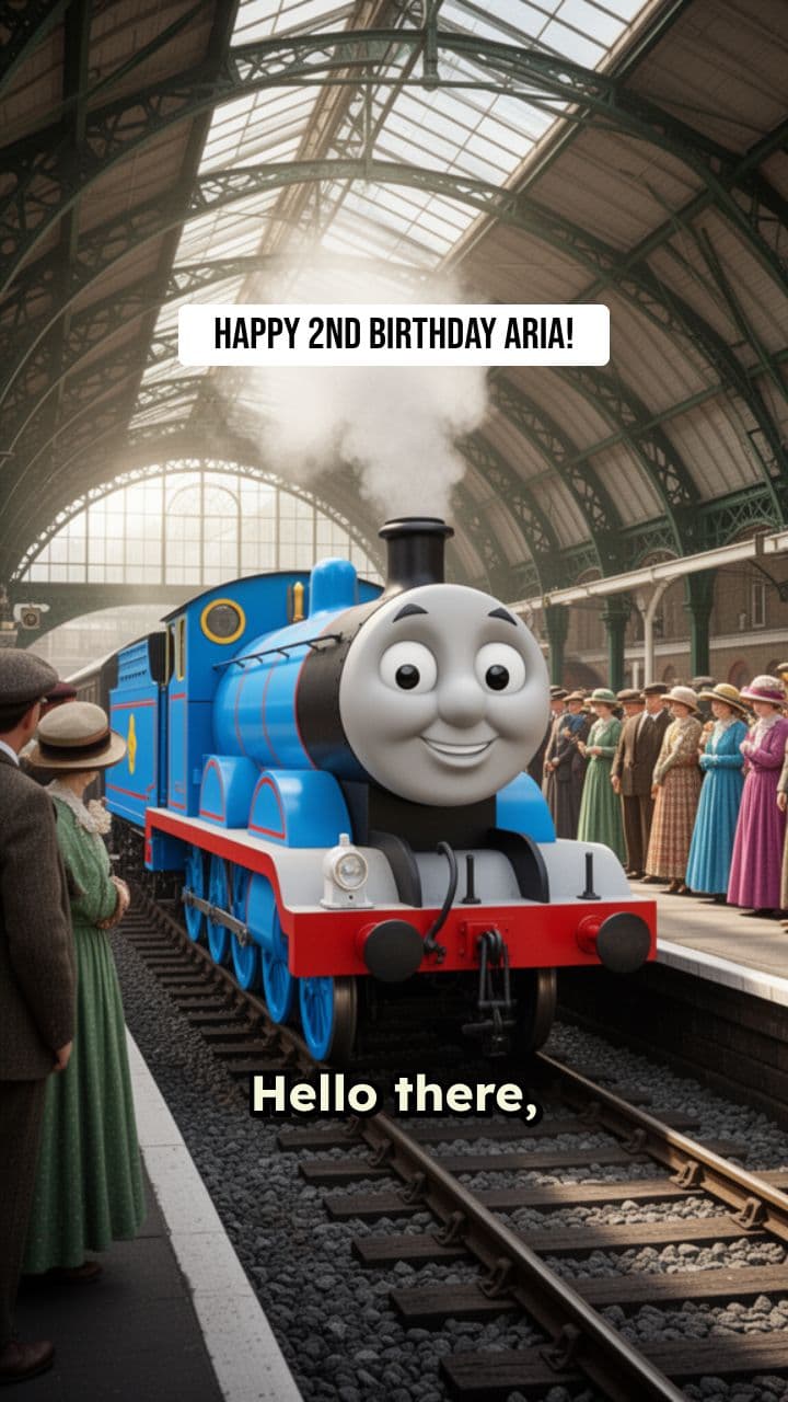Aria's Second Birthday Surprise with Thomas and Friends