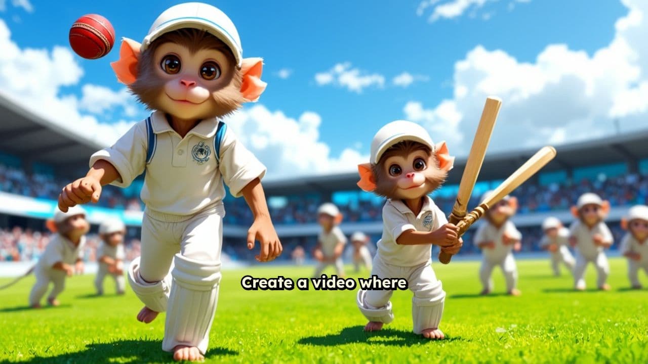 Monkey Cricket Match: Bowling and Batting Fun