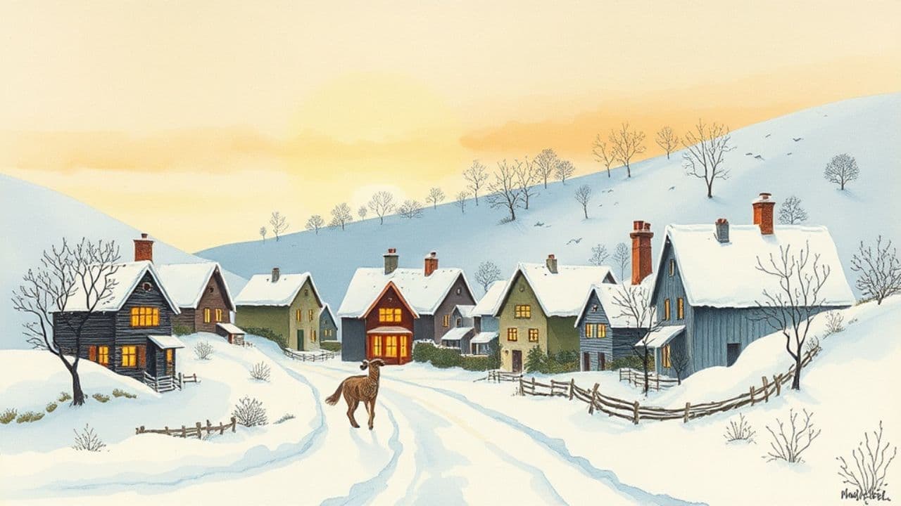 Tiny Reindeer in a Winter Wonderland