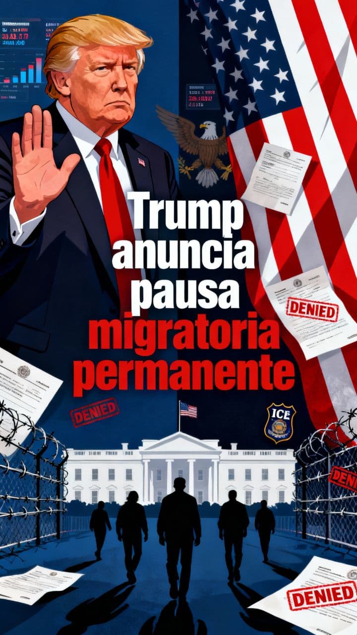 Trump anuncia pausa migratoria permanente.