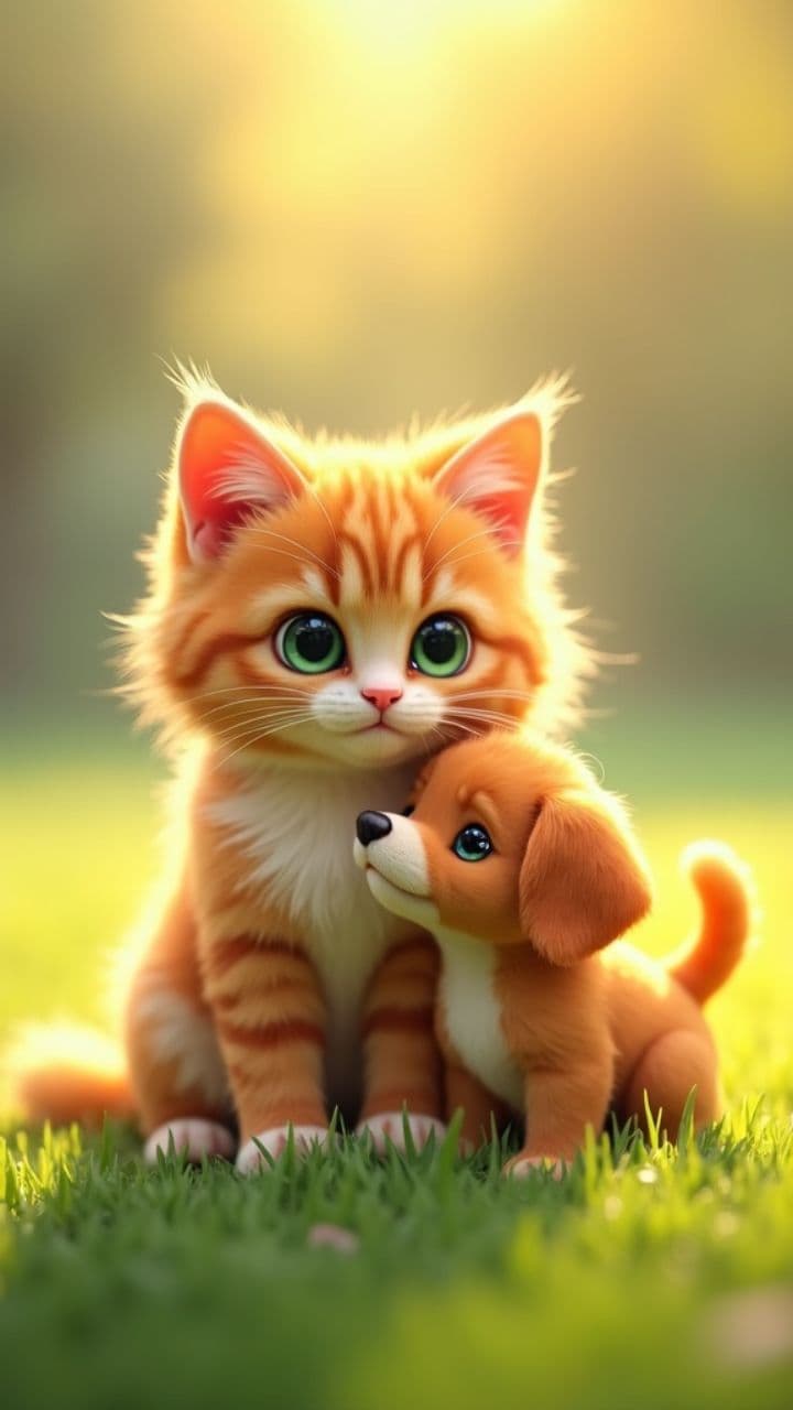 A Furry Friendship: Cat and Puppy Bond