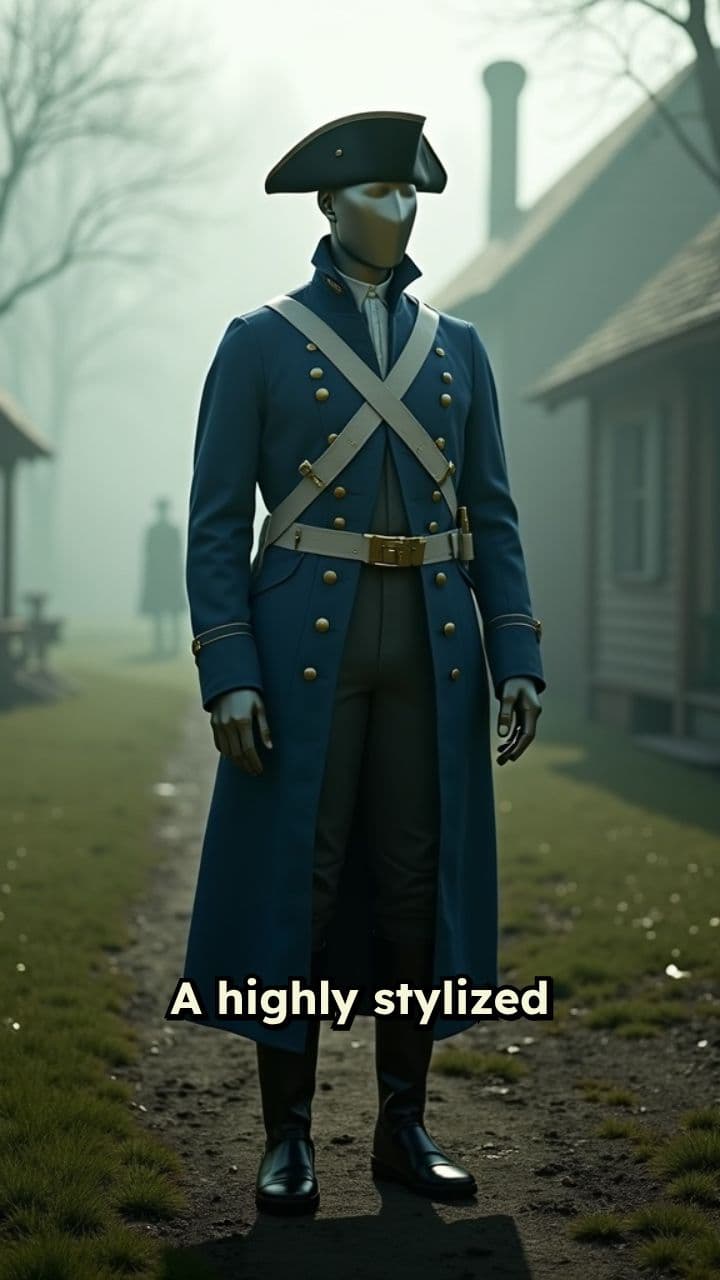 Faceless Continental Soldier in Foggy Battlefield