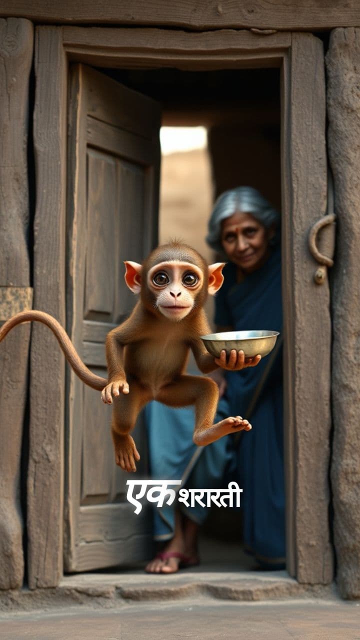 बंदर और बूढ़ी औरत की दोस्ती