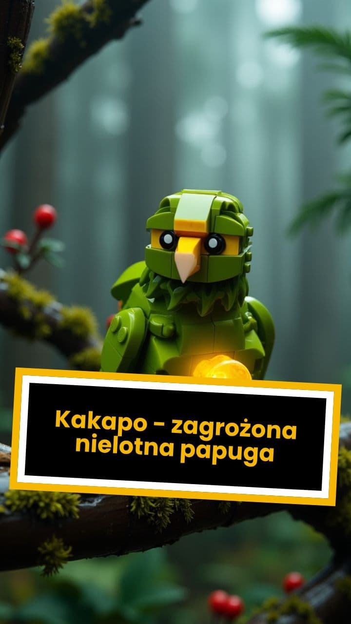 Kakapo - zagrożona nielotna papuga