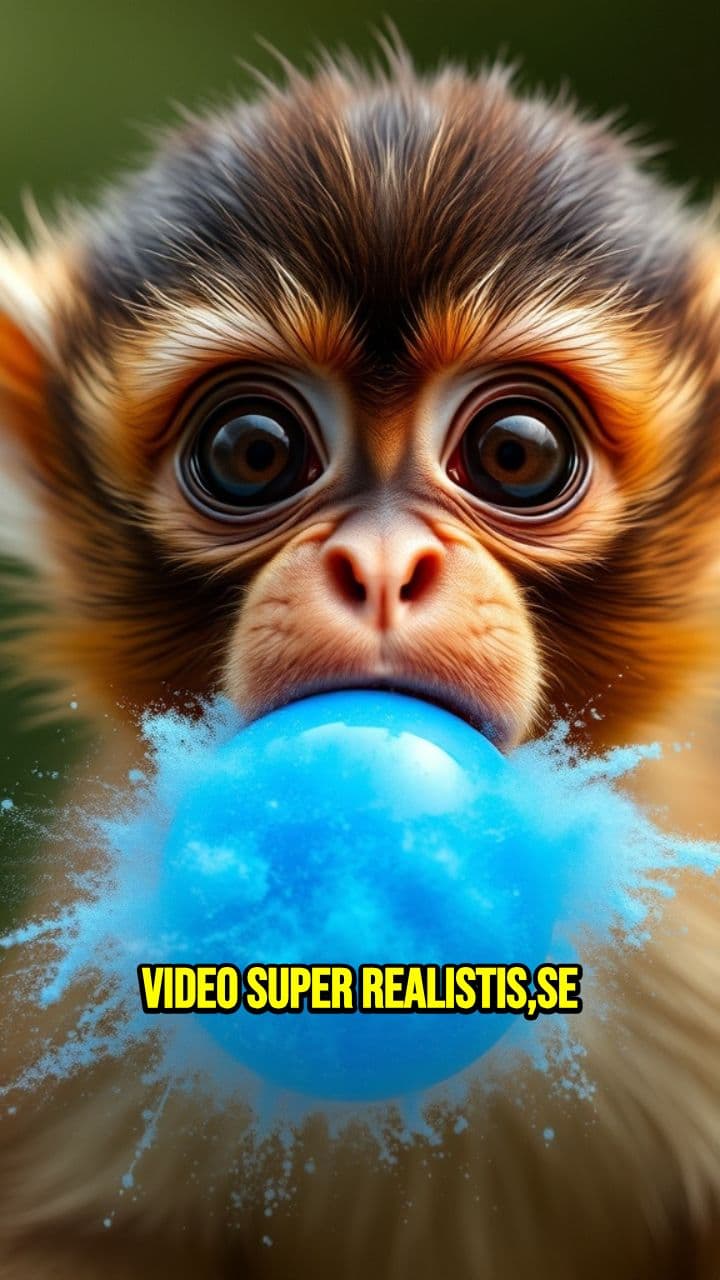 Monyet Lucu Meniup Balon Meledak