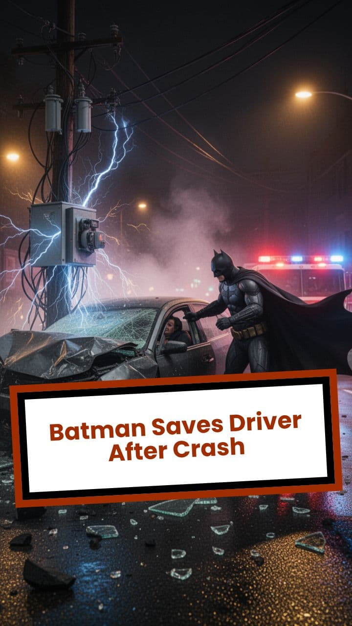Batman Saves Driver After Crash