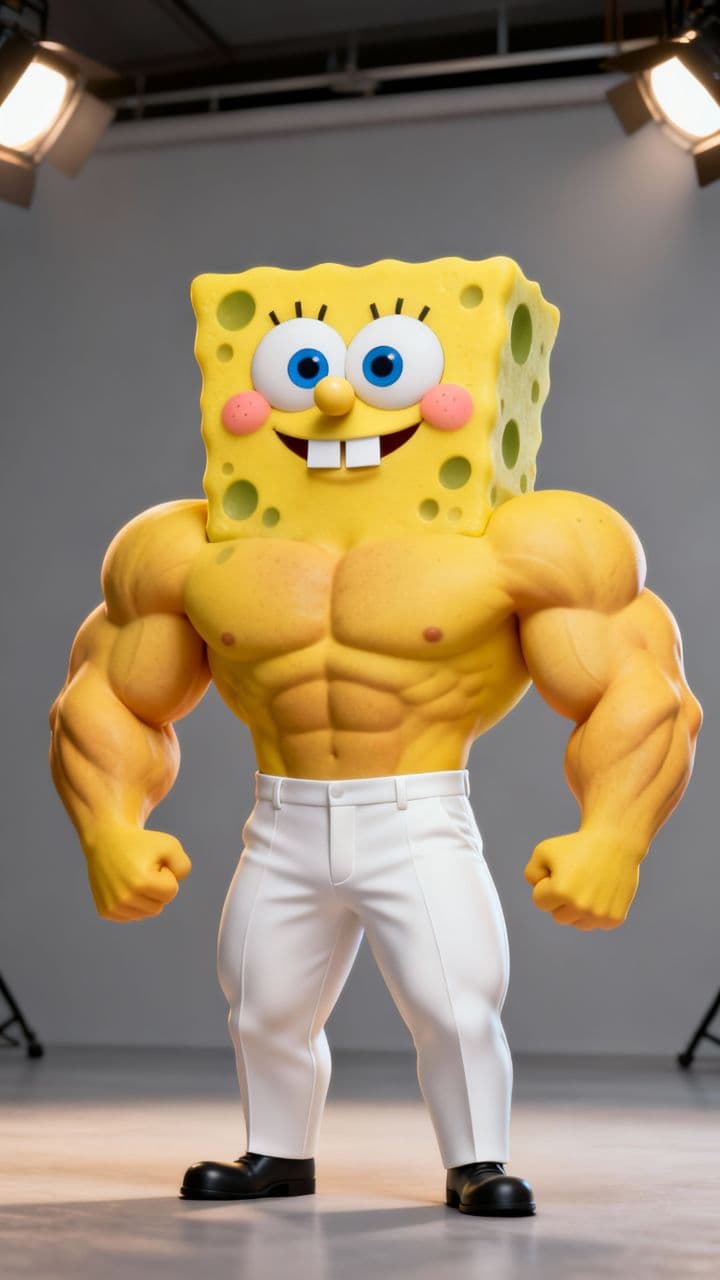 Muscular Sponge in Studio