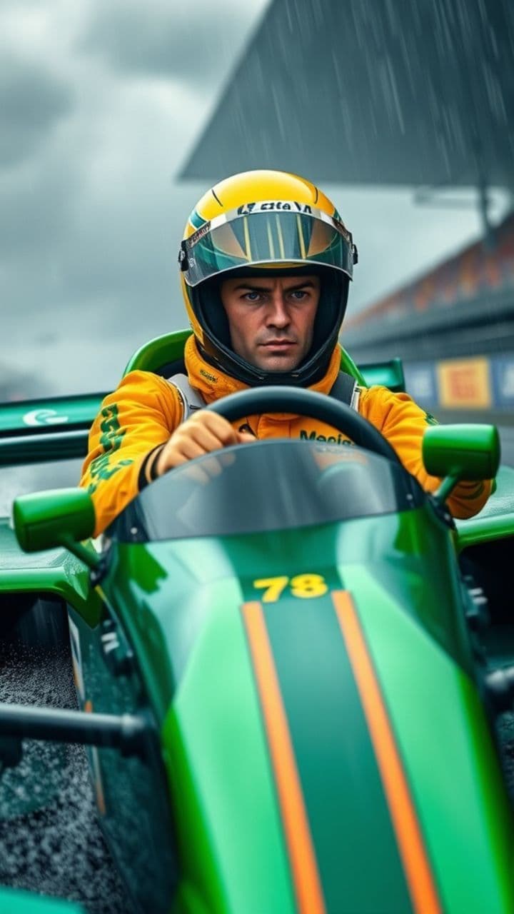 Maverick V8 Verde com Senna em Interlagos