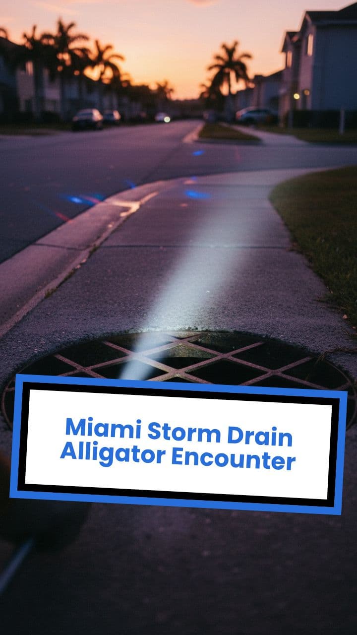 Miami Storm Drain Alligator Encounter