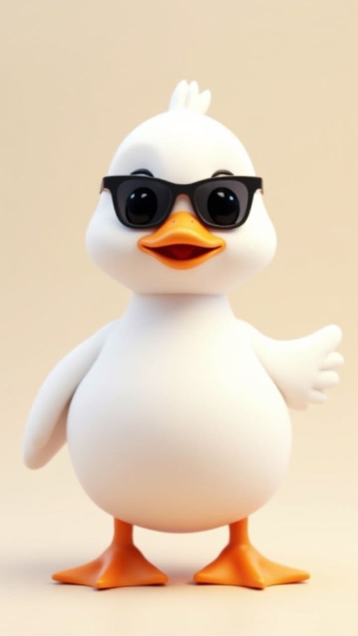 Minimal Duck Mascot Blink Loop