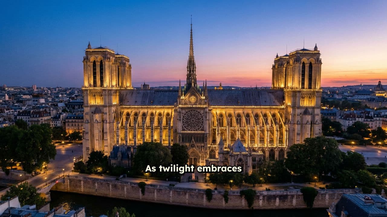 Paris at Twilight: Notre Dame's Winter Glow