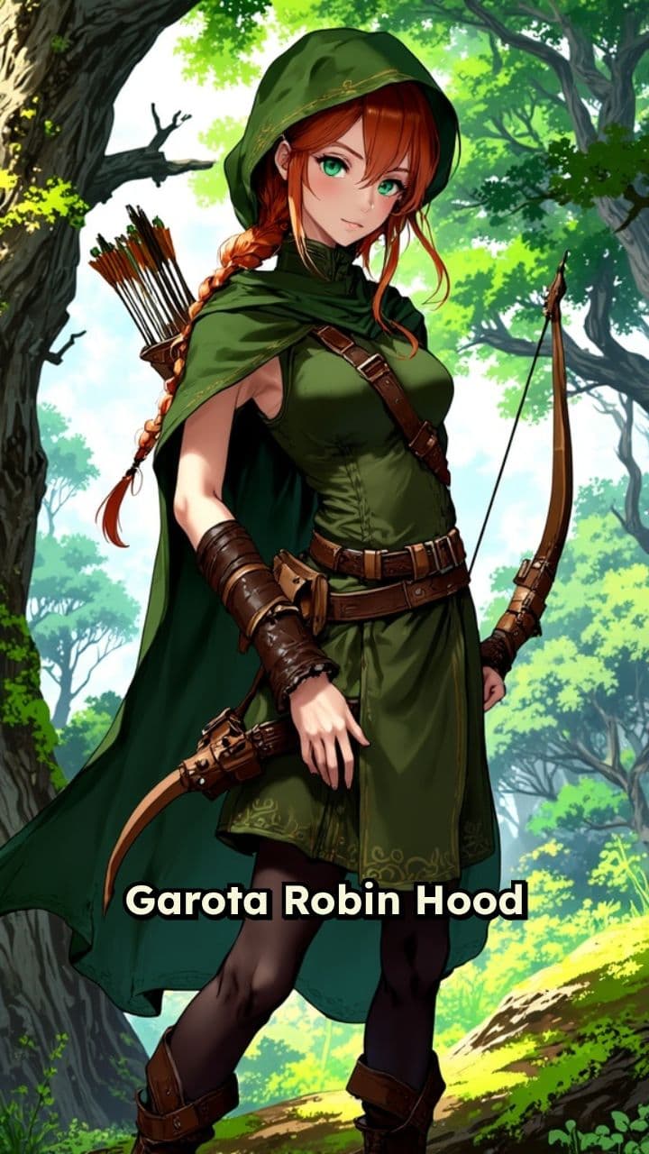 Garota Robin Hood em Estilo Anime