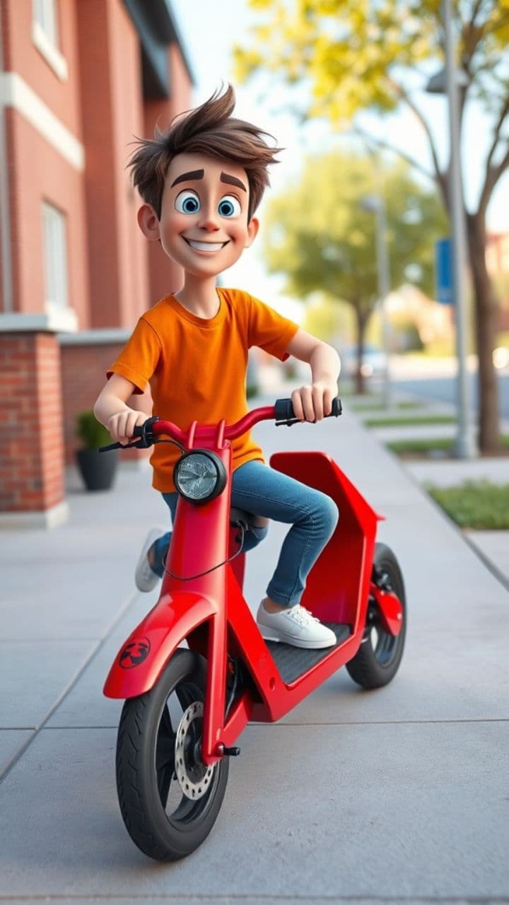 Watching Sean on His Scooter