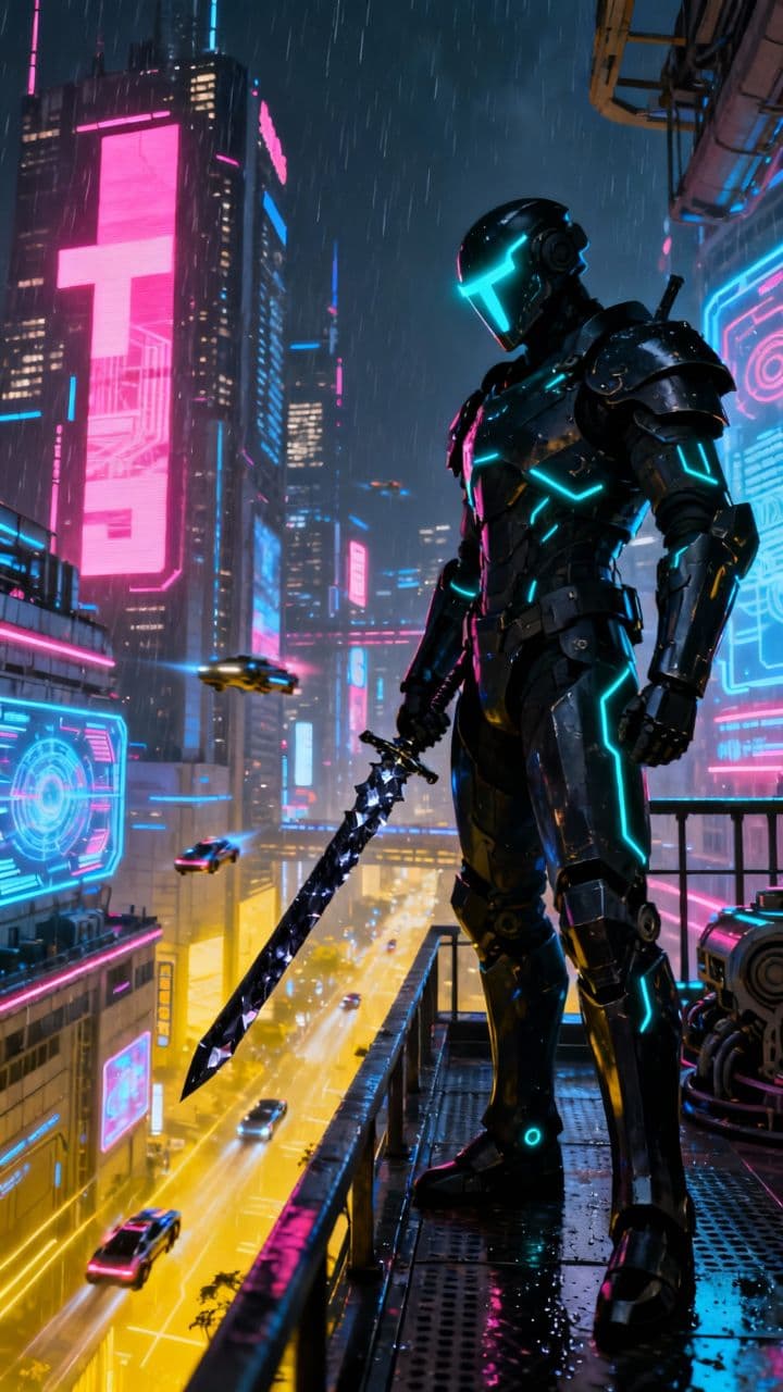 Dark Knight in Neon City