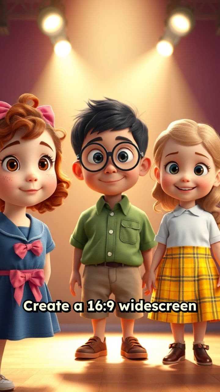 Cartoon Spelling Bee on Stage