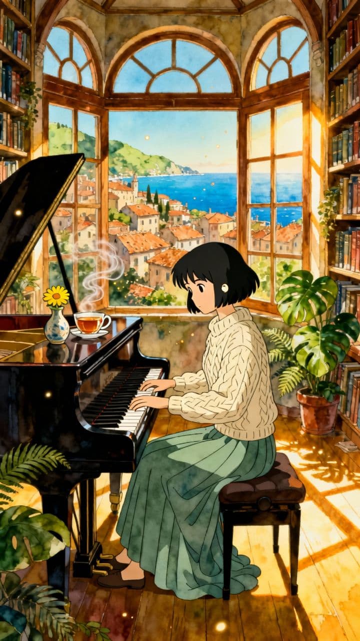 Piano and Pizzicato Serenity