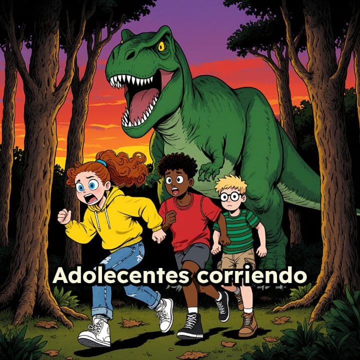 Fuga de T-Rex al atardecer