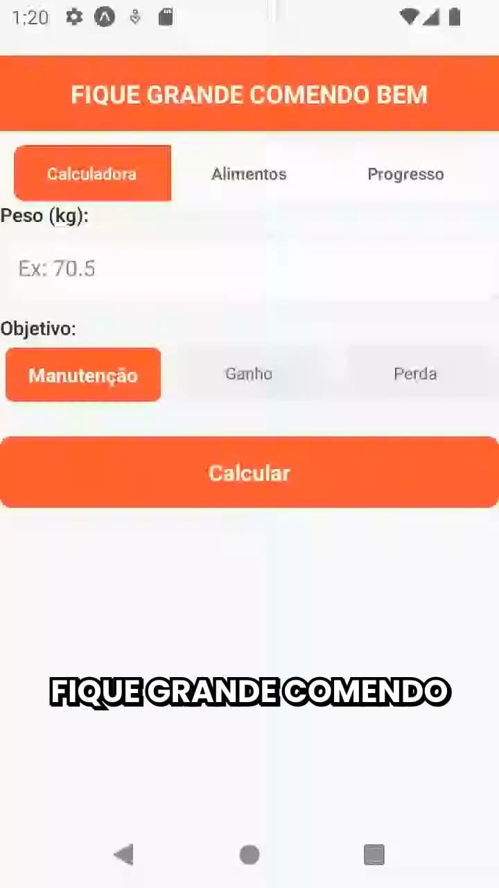 Fique Grande: O App de Dieta Ideal