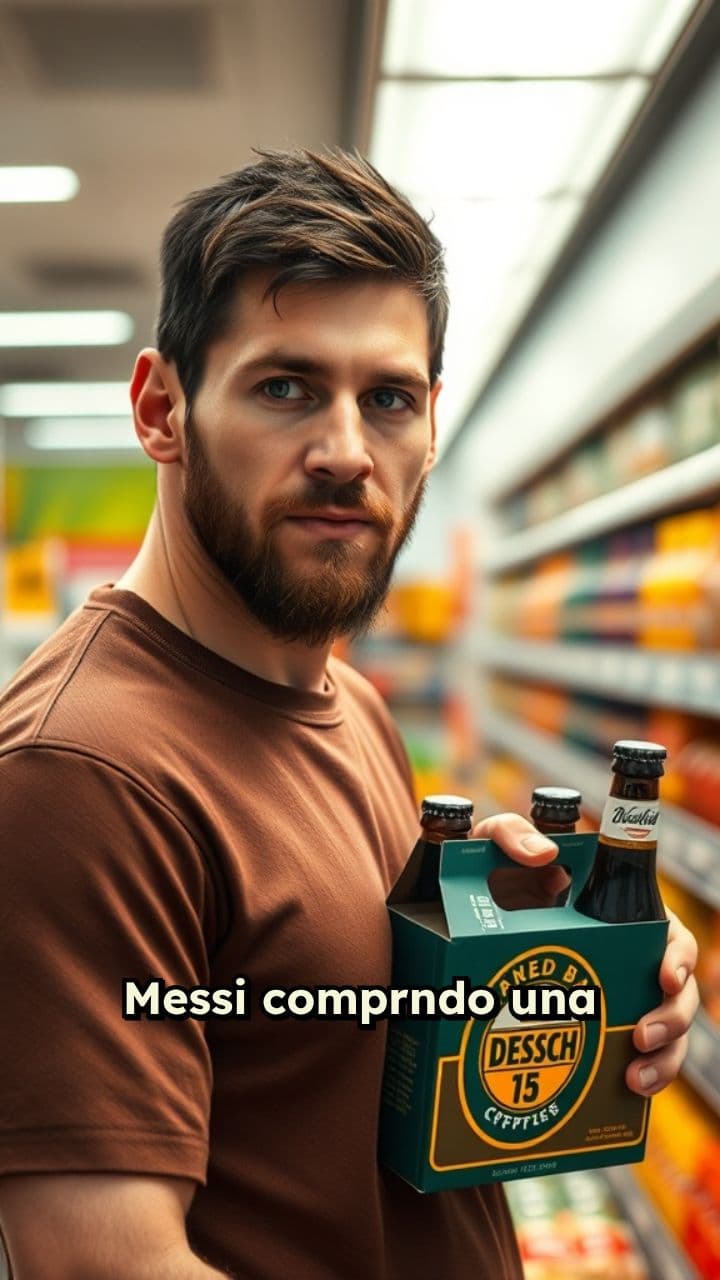 Messi comprando cervezas