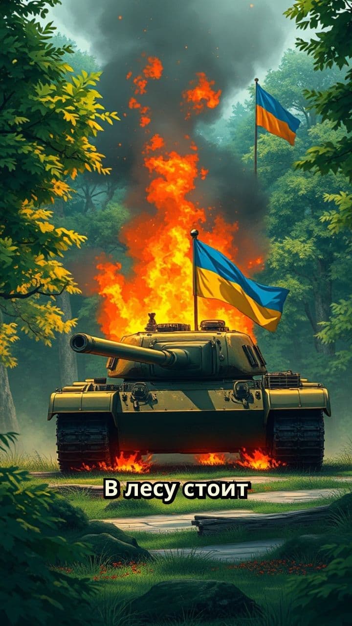 Горящий танк и приветствие Стурмовиков