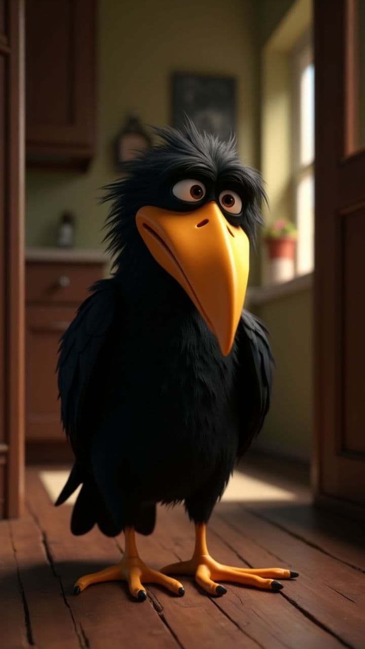 Грустная ворона и пельмени