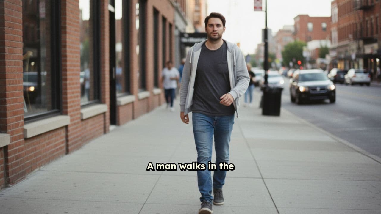 A Man Walking in the Street