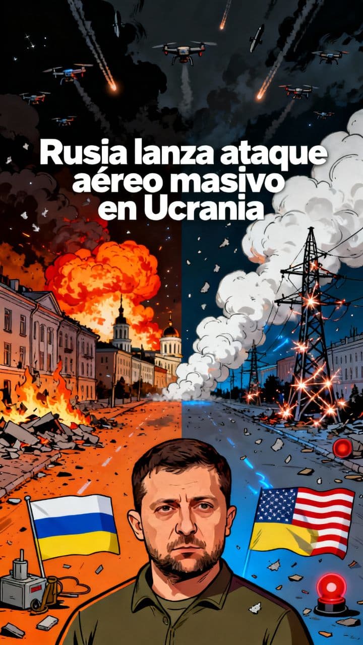 Rusia lanza ataque aéreo masivo en Ucrania