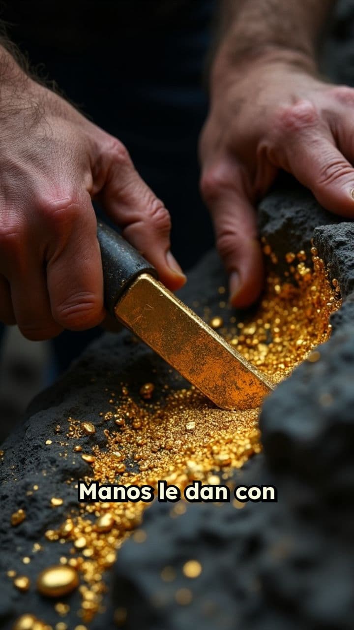 Oro en roca: ASMR de cincelado
