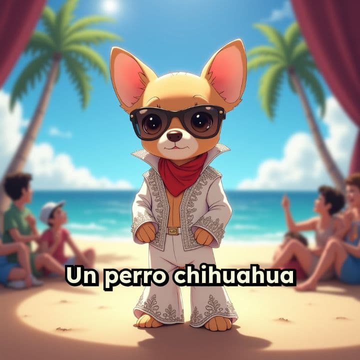 Chihuahua Elvis en el escenario