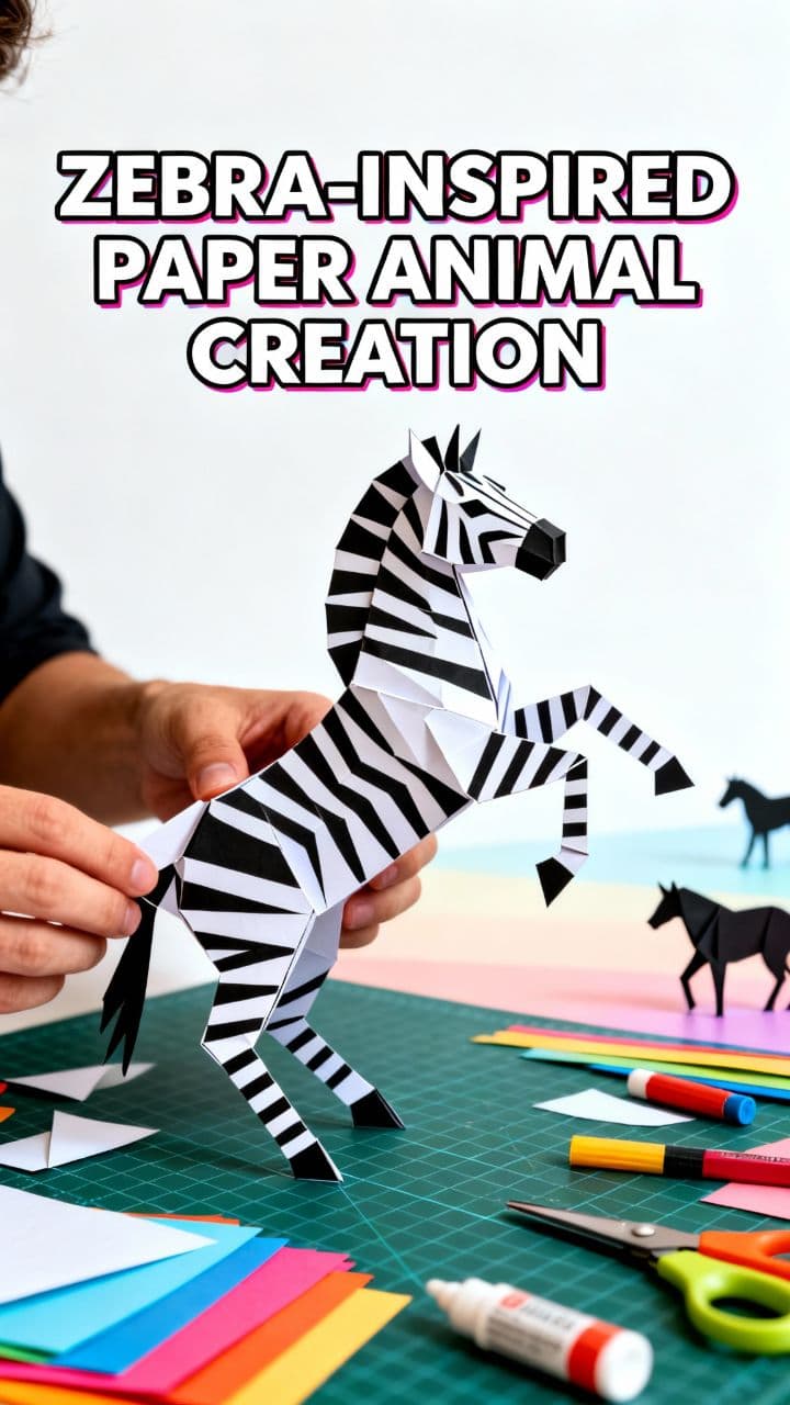 Zebra-Inspired Paper Animal Creation