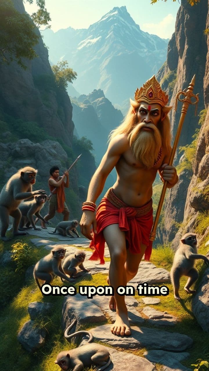 Monkeys and Hanuman's Mountain Adventure