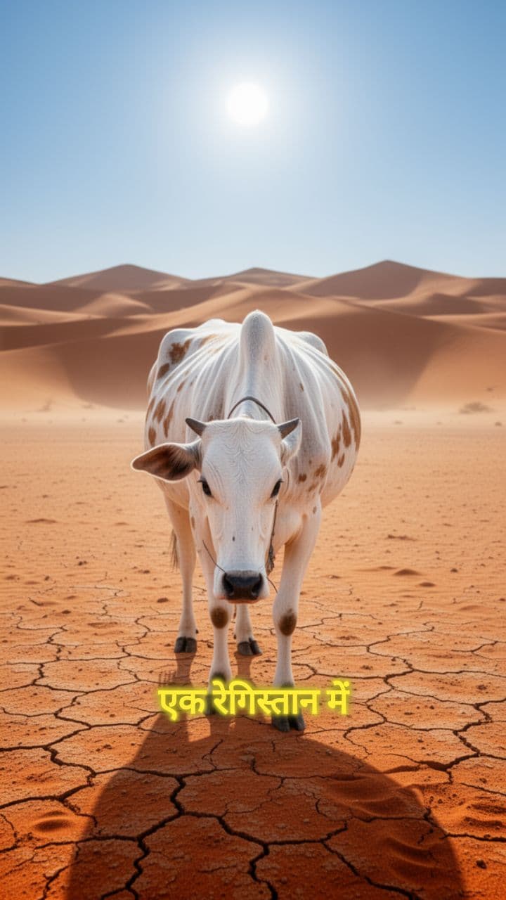 रेगिस्तान की गाय और आम का पेड़