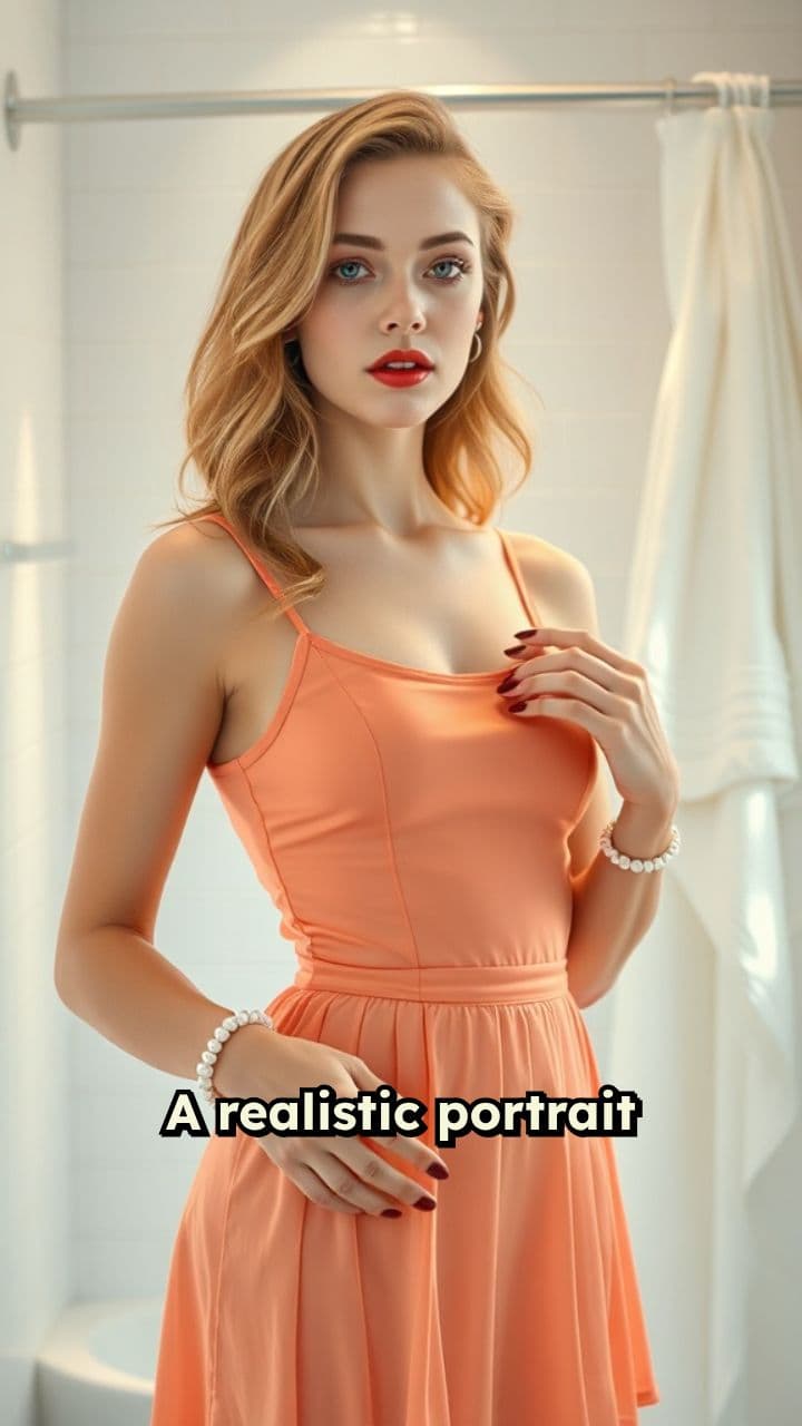 Sweet Mirror Selfie in White Bathroom