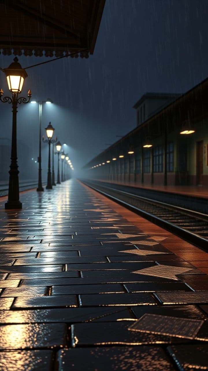 À quai dans la pluie