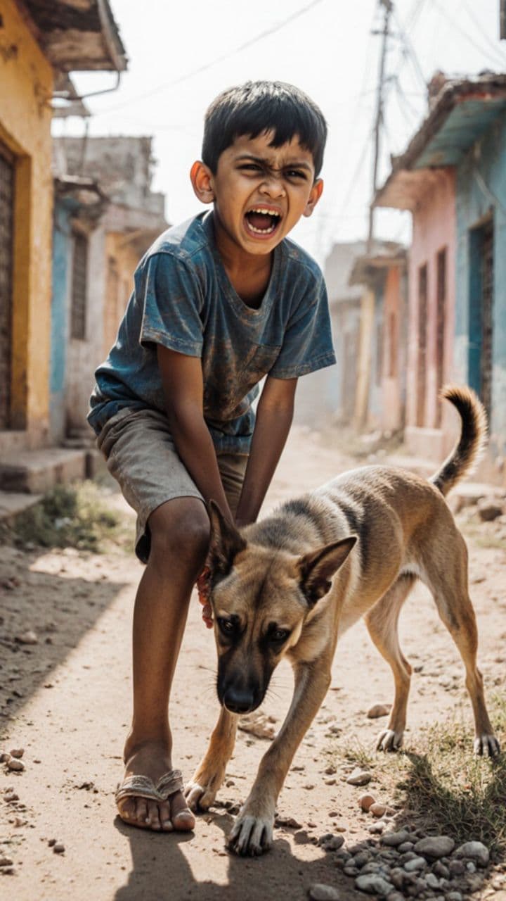 देवास में बच्चे को कुत्ते ने काटा