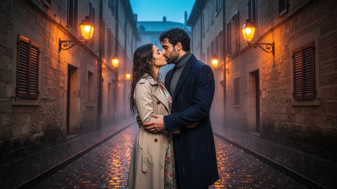 Un beso bajo la lluvia